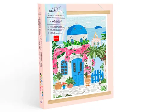 יצירה לגדולים - שיבוץ אבני חן Greek Island-Diamond painting