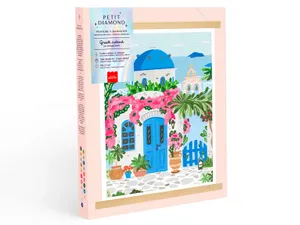 יצירה לגדולים - שיבוץ אבני חן Greek Island-Diamond painting La Petite Epicerie