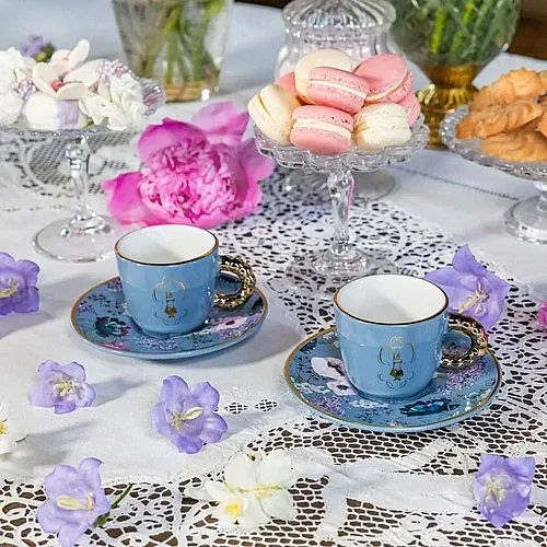 כוסות אספרסו Bialetti Bridgerton סט עיצוב פרחוני עם צלחות bridgerton_square