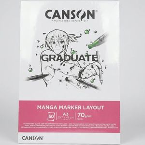 בלוק טושים 50 דף 70 גר Canson Graduate Manga Marker Layout A3