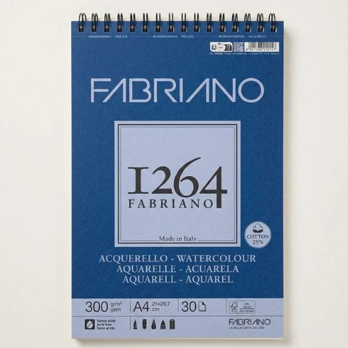 בלוק צבעי מים 30 דף 300 גר Fabriano 1264 A4
