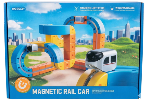 מסלול רכבת מגנטי Magnetic Rail Car – ערכת STEM להרכבה עצמית 90 חלקים 1