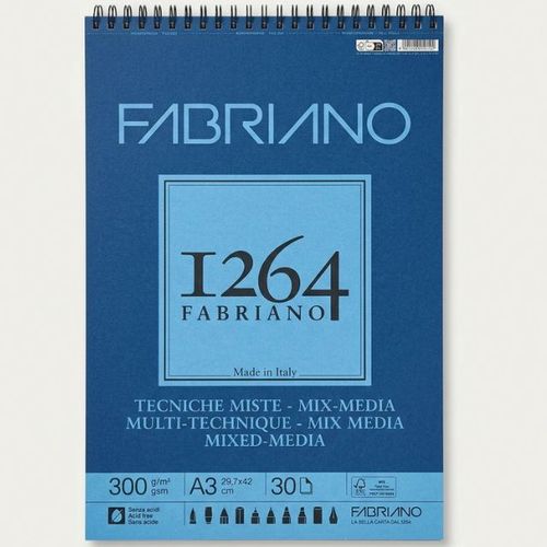 בלוק מיקס מדיה A3 30 דף 300 גר Fabriano 1264 Mixed Media