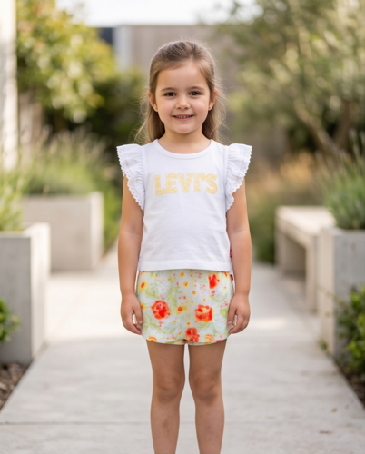 חליפת חצאית מכנס LEVIS מידות 12 חודשים עד 4 שנים לילדים