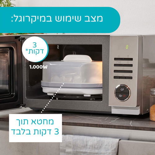 סטריליזטור חשמלי 3 ב 1 משולב אפשרות עיקור גם במיקרו