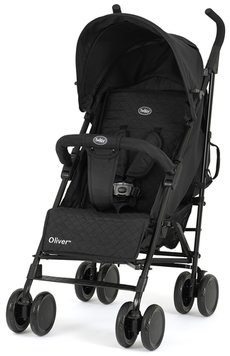 טיולון אוליבר Oliver מתקפל מגיל לידה עם גגון רחב, סלי אחסון ומחזיק כוס - שחור
