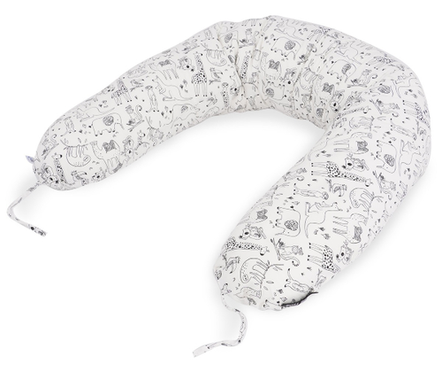 כרית היריון והנקה Pregnancy Pillow Cuddle Time - שחור/לבן חיות