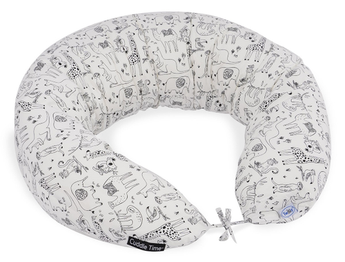 כרית היריון והנקה Pregnancy Pillow Cuddle Time - שחור/לבן חיות