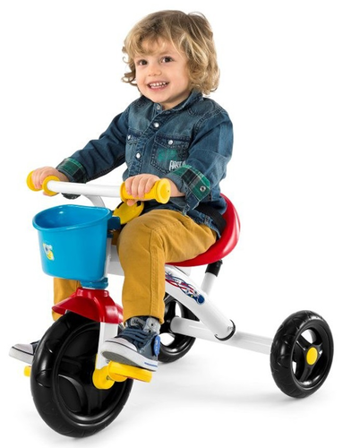 תלת אופן Toy U-Go Trike עם מוט דחיפה מתנתק - צבעוני