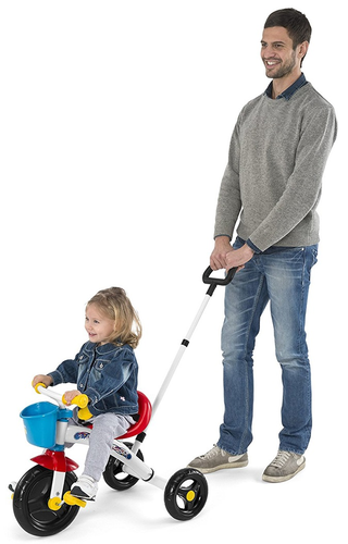 תלת אופן Toy U-Go Trike עם מוט דחיפה מתנתק - צבעוני