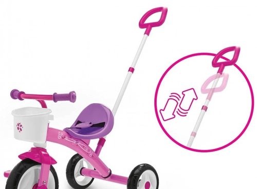 תלת אופן Toy U-Go Trike עם מוט דחיפה מתנתק - צבעוני