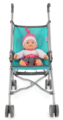 עגלת בובה 4 גלגלים My Doll Basic - טורקיז