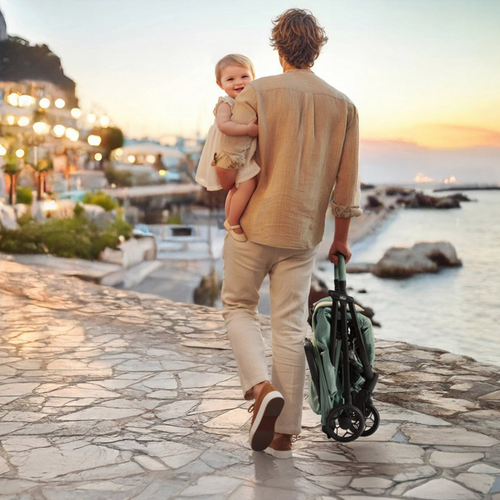 טיולון סופר קלילי עם קיפול ביד אחת טאורמינה Taormina - ורוד פודרה