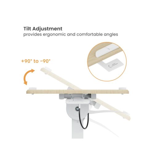 שולחן צד מתכוונן עם גלגלים נסתרים Lumi Brateck FMT02-06 לומי שולחן סטנד אישי למחשב נייד עד 10 קילו הטיה 90 מעלות 