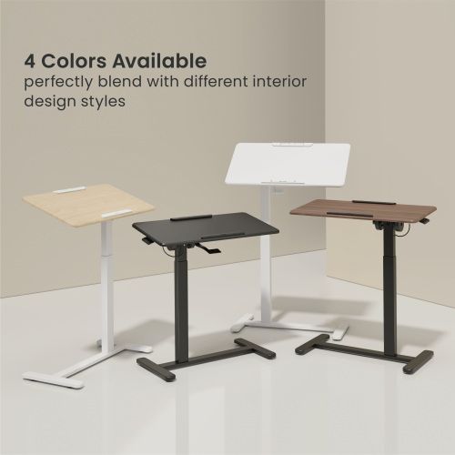 שולחן צד מתכוונן עם גלגלים נסתרים Lumi Brateck FMT02-06 לומי שולחן סטנד אישי למחשב נייד עד 10 קילו הטיה 90 מעלות 