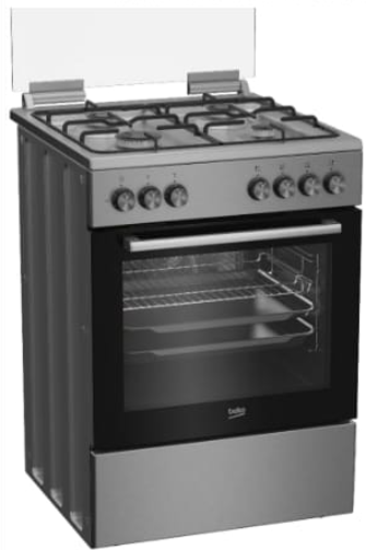 תנור משולב כיריים גז 60 ס"מ דגם FSE62123DXDSL  בקו BEKO  