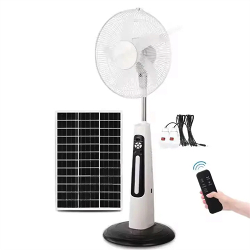 מאוורר סולארי עומד 18" נטען + טעינת מכשירים