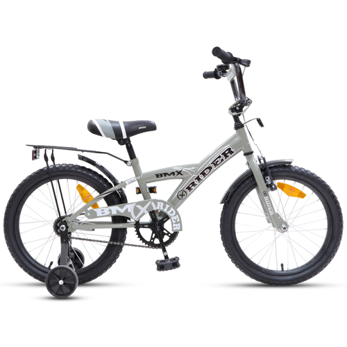 אופניים לילדים BMX מושב מתכונן, פעמון וסבל אחורי 95% מורכבות - 14 אינץ אפור