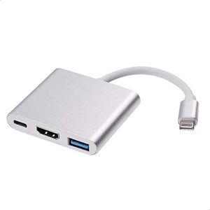 מתאם 3 ב-1 תומך  Type-c to HDMI - USB3 - YSB3.1 (DP)  Apple 