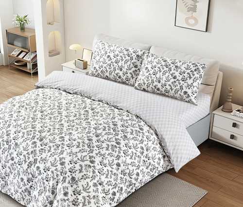 סט מצעים זוגי Cotton&Co דגם ורוניקה, 100% סאטן כותנה, איכות פרימיום