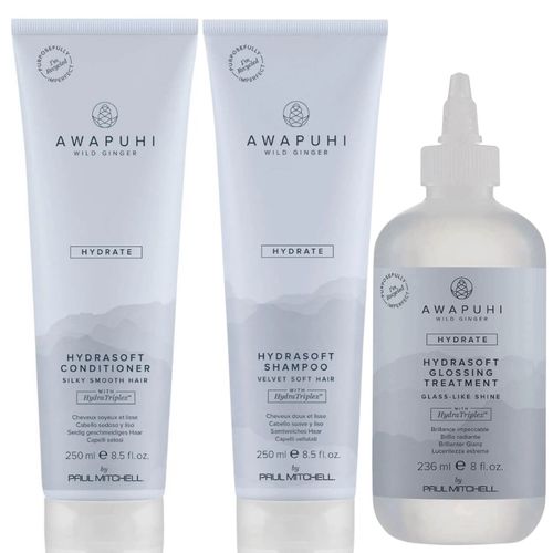 מארז שמפו לחות הידראסופט AWAPUHI HYDRASOFT לשיער צבוע 250 מ