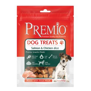 פרמיו קוביות סלמון ועוף 100 גרם Premio Salmon & Chicken dices