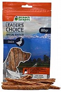 חטיף לידר צ’ויס מקלוני ברווז לכלבים 80 גרם – Leader’s Choice