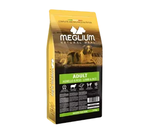 מגליום כבש לכלבים בוגרים 14ק"ג Meglium Natural Meal Adult Dog Lamb