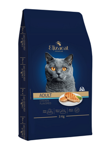 אליזקט עוף מזון יבש לחתולים בוגרים בררנים 3-15 ק"ג Elizacat