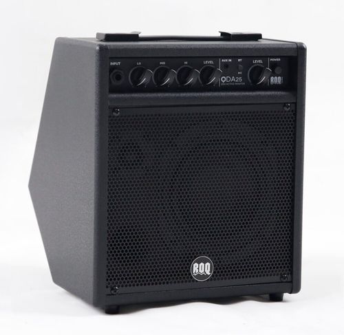 מגבר תופים אקטיבי ROQ Audio QDA25 - מגבר 25 וואט עם רמקול 5.5 אינץ', אקולייזר 3 פסים, בלוטות' וכניסות AUX לתופים אלקטרוניים וכלי נגינה