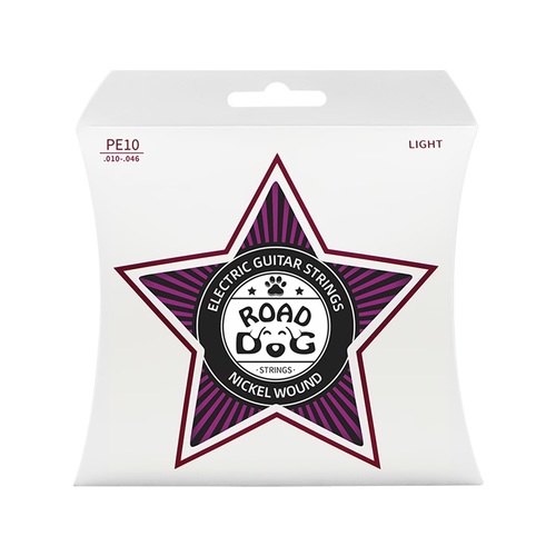 מיתרים לגיטרה חשמלית ROAD DOG PE10 עם ציפוי פולימר דק מתקדם. עמידות מוגברת נגד זיעה וחלודה, צליל בהיר וחד. פיתוח של 5 שנים לביצועים מעולים. הזמן היום!