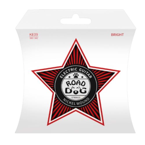 מיתרים לגיטרה חשמלית ROAD DOG KE09 בגודל 009-042 עם ציפוי PVD מתקדם. מתיחות רכה וצליל בהיר למגוון סגנונות. הזמינו עכשיו!