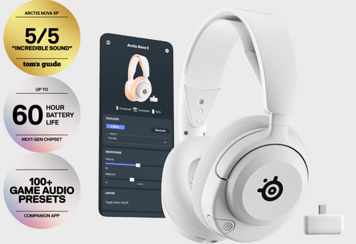 אוזניות גיימרים אלחוטי Arctis Nova 5 White