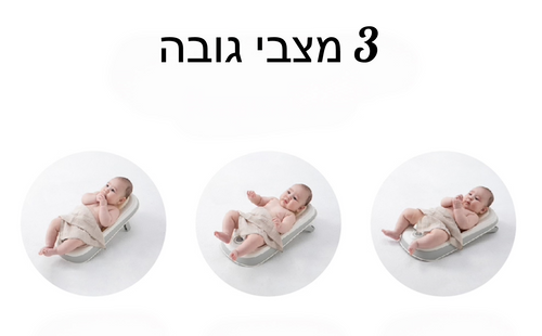 מושב אמבטיה דפני סיליקון עם מד טמפרטורה דיגיטלי מובנה ו 3 מצבי גובה - אפור