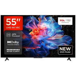 טלוויזיה חכמה 55" TCL Direct LED 4K דגם 55V6C
