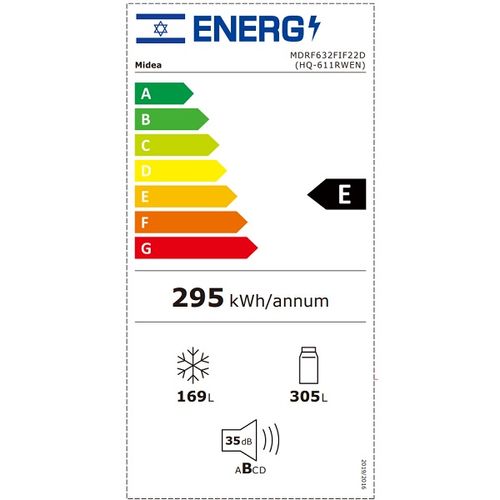 מקרר מקפיא תחתון Midea HQ611R 6356 422 ליטר מידאה