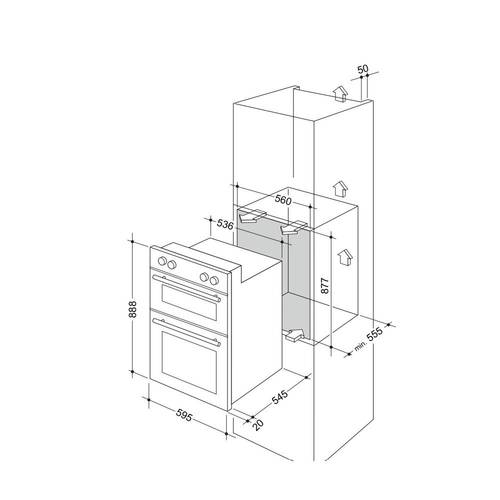 תנור בנוי דו תאי Delonghi DBIS87EDW לבן