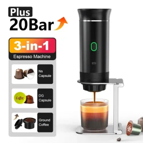 מכונת קפה ניידת נטענת 3IN1 מבית emílío – קפה איכותי בכל מקום ובכל זמן