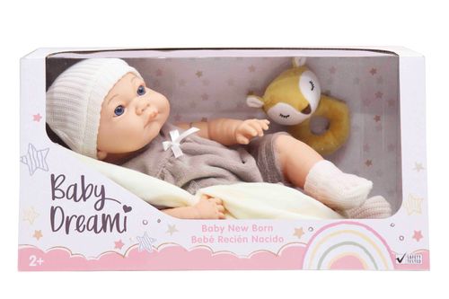 Baby Dreami - מארז בובה גדולה עם רעשן בד ושמיכה (מגוון)