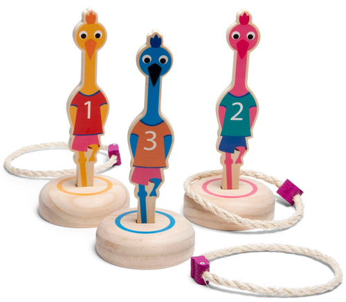 משחק קליעה למטרה ציפורים Ring Toss Birds מעץ