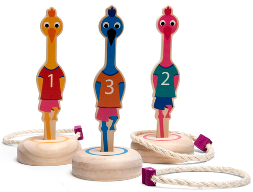 משחק קליעה למטרה ציפורים Ring Toss Birds מעץ