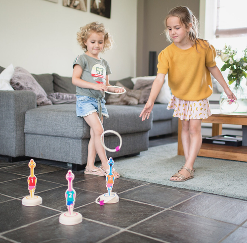 משחק קליעה למטרה ציפורים Ring Toss Birds מעץ
