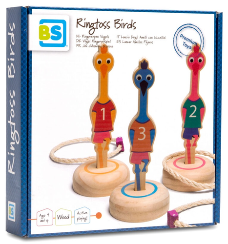 משחק קליעה למטרה ציפורים Ring Toss Birds מעץ