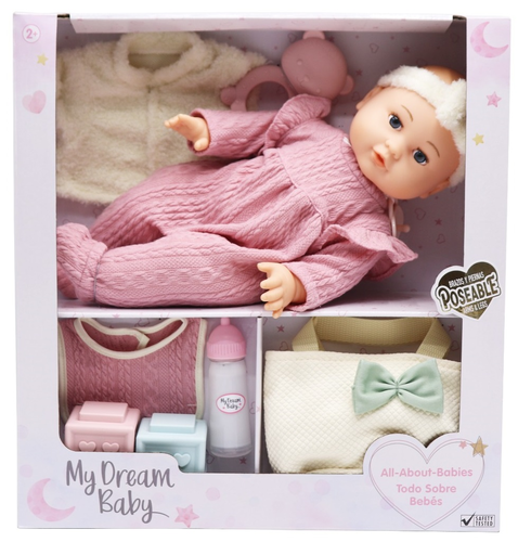 My Dream Baby - מארז בובת תינוקת עם 8 אביזרי משחק וטיפול