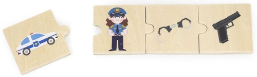 פאזל משחק התאמה 24 חלקים מעץ מלא - מקצועות וכלי עבודה ויגה