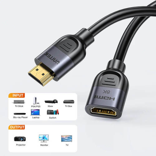 כבל מאריך Unitek HDMI 2.1 Ultra Stream 8K אורך 2 מטר.