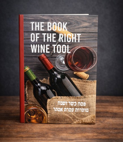 מארז אביזרי יין יוקרתי בעיצוב ספר - מתנה מושלמת לאוהבי יין וללקוחות עסקיים