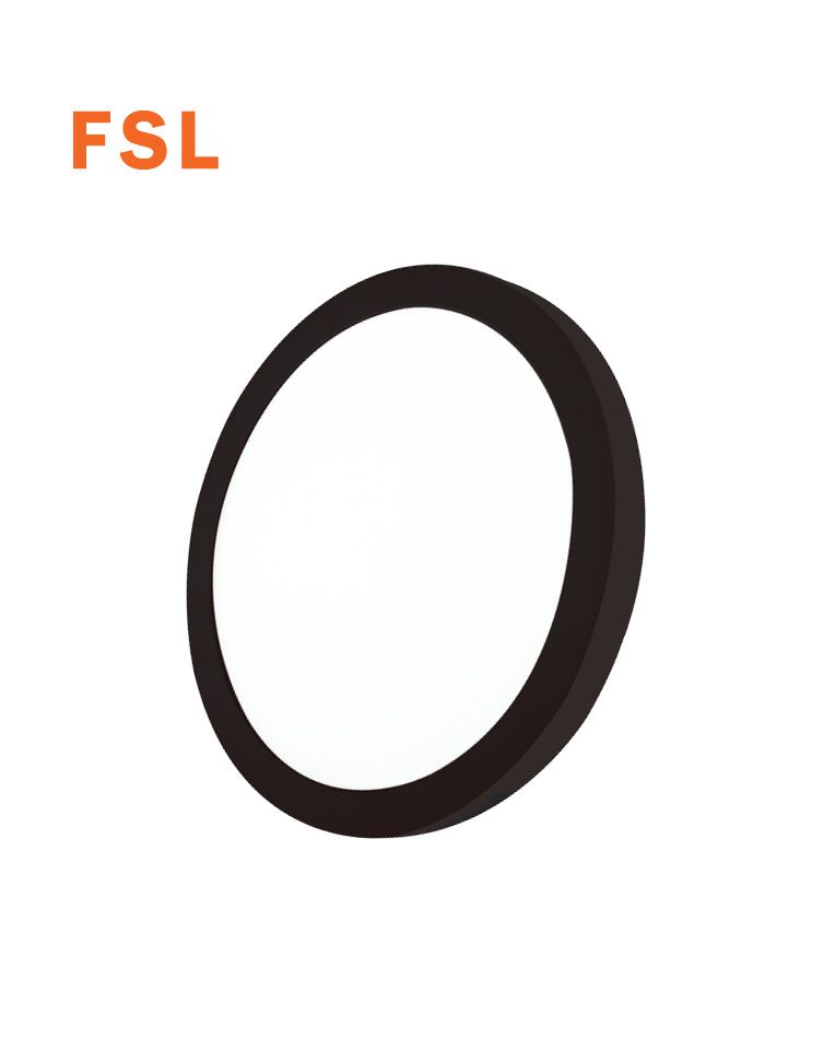 פנל לד ע.הטיח 18W שחור 208X28 עגול אור יום FSL 6500K