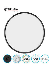 גוף תאורה ELEMENT ע.הטיח 75W שחור CCT ק.40 עגול אומגה OMEGA