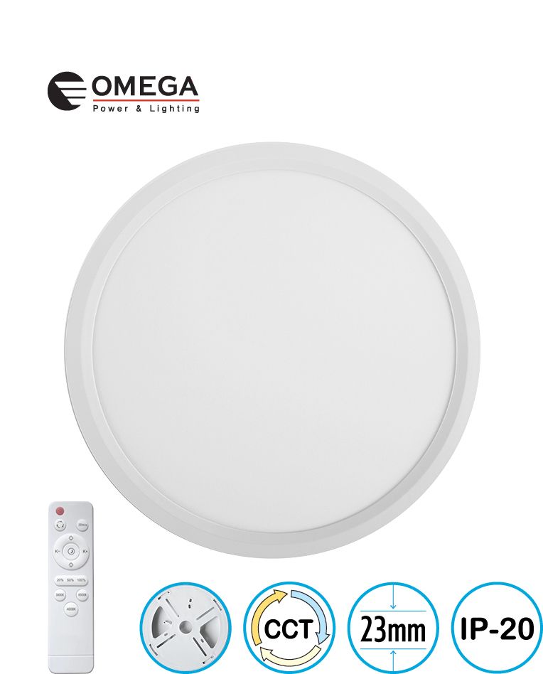 גוף תאורה ELEMENT ע.הטיח 60W לבן CCT ק.40 עגול אומגה OMEGA